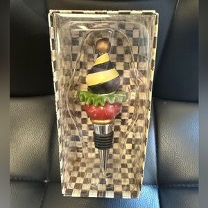 Mackenzie Childs BON BON Wine Bottle Stopper In Original Box